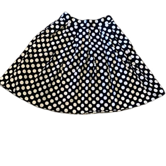 Polkadots High Waist Pocketed Flare Skirt Small Zip Back - Picture 3 of 11